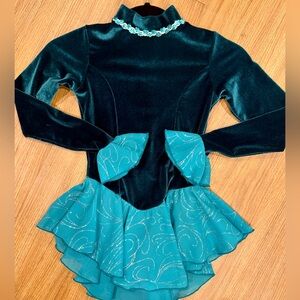 Jerry’s Teal Velvet Skating Dress